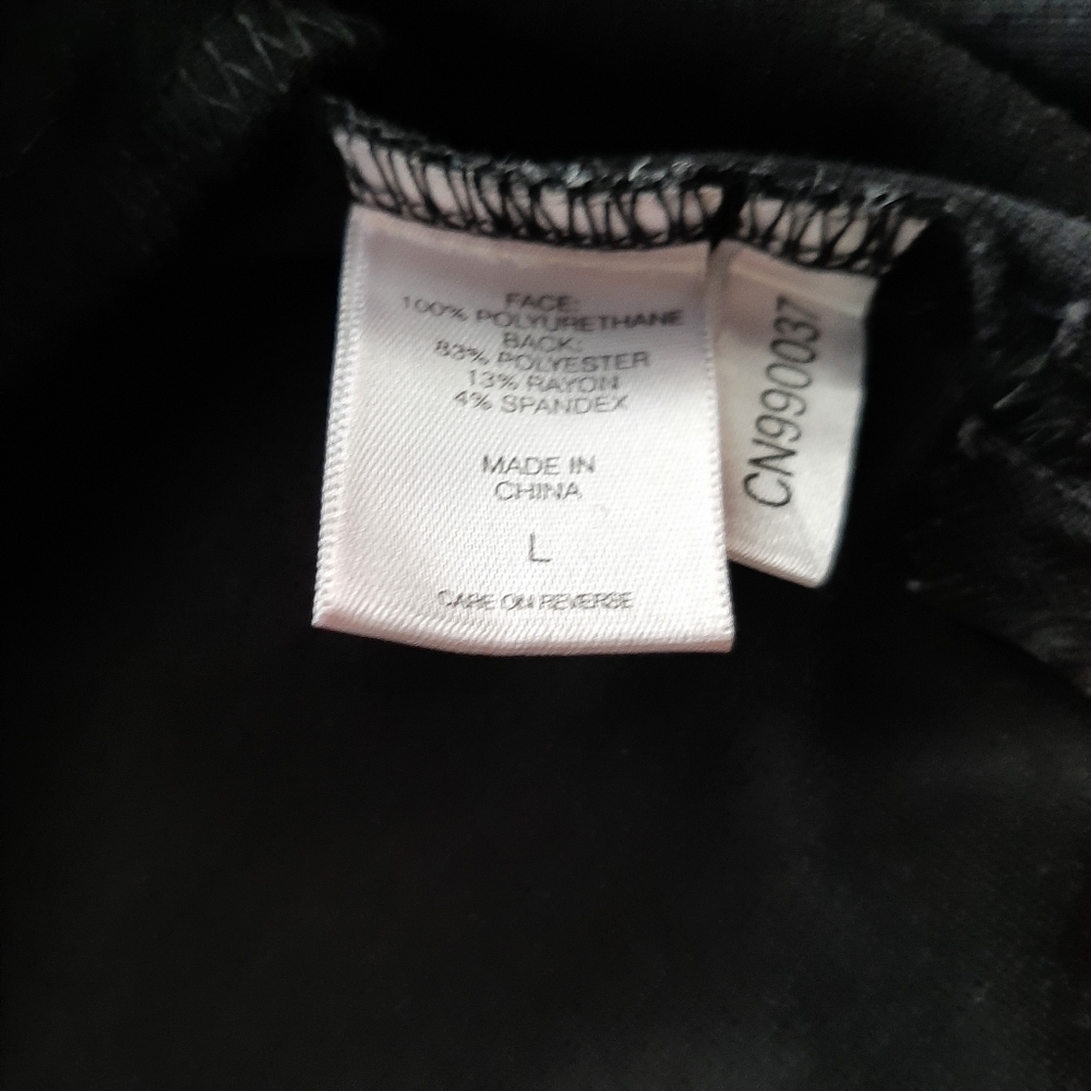 Gabrielle Union Shift Dress Black Leather Look Size Large - Picture 14 of 15